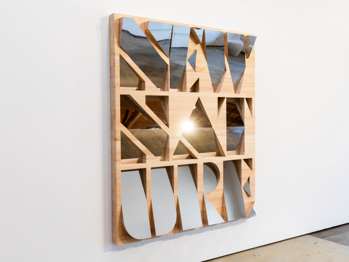 wall work with text saying 'New Nature' by Doug Aitken