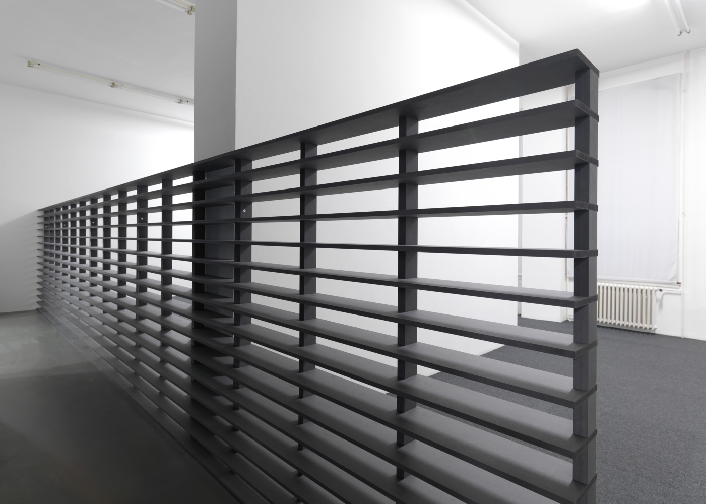 Installation view of sculptures by Liam Gillick