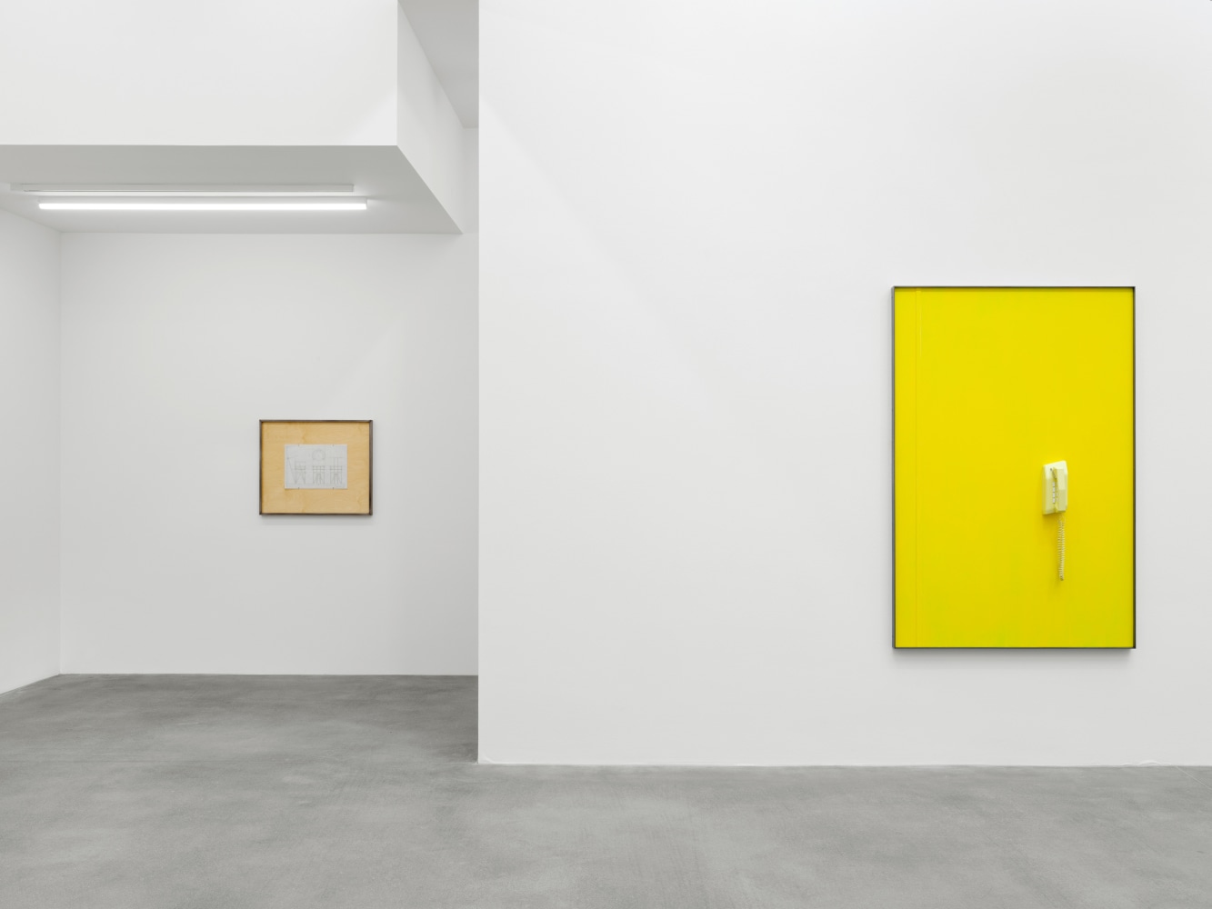 Installation view of Martin Boyce sculpture and drawing exhibition