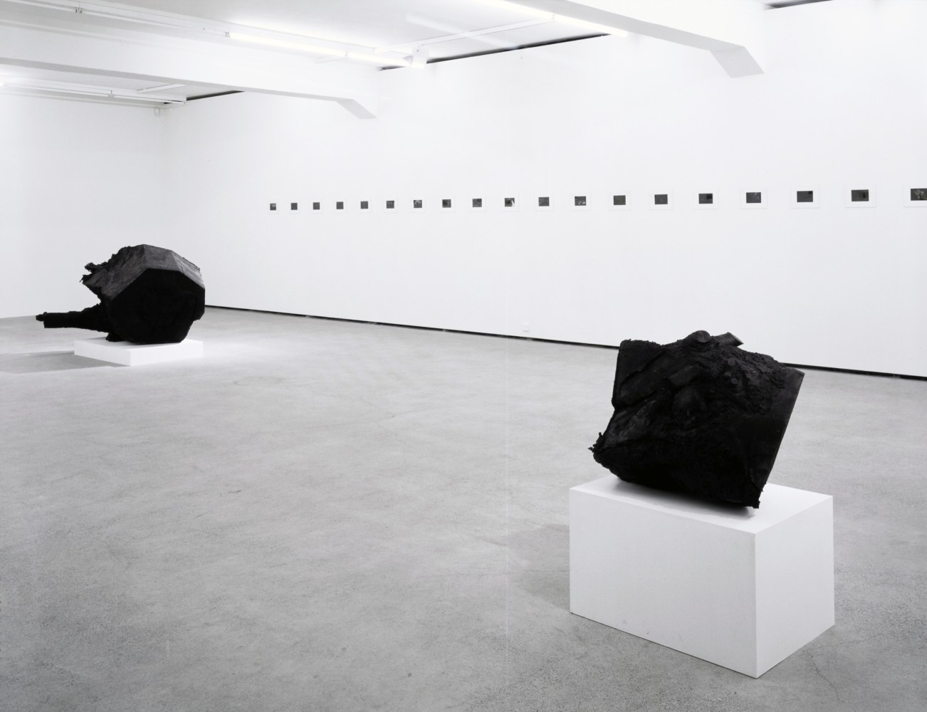 Installation view of Peter Fischli David Weiss photography and sculpture exhibition