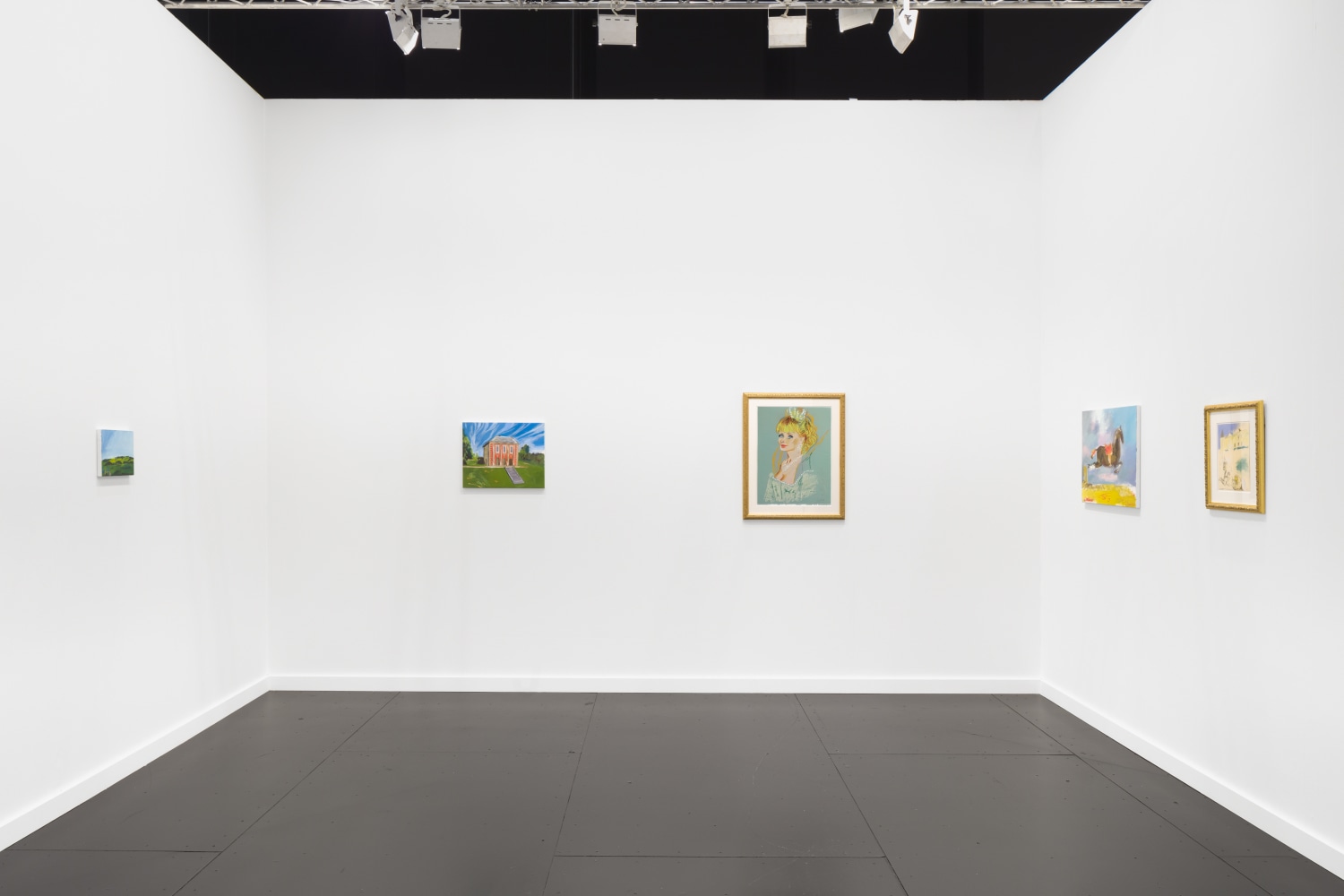Installation view of paintings by Karen Kilimnik