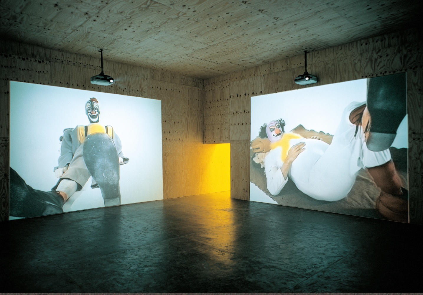 Installation view of video work by Ugo Rondinone