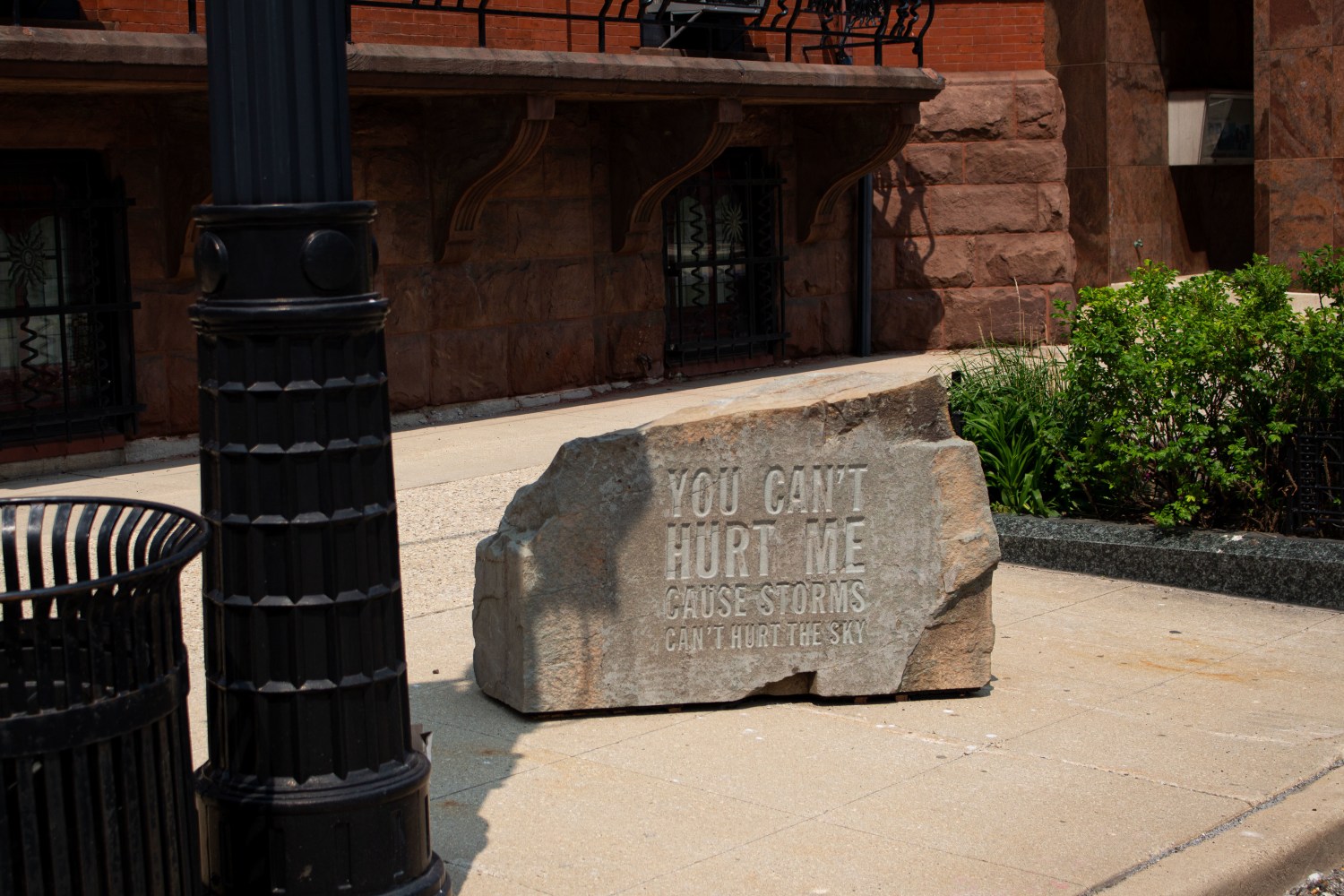 Installation view, John Giorno, Nature Doesn&amp;#39;t Know About Us, Sculpture Milwaukee, curated by Ugo Rondinone, Milwaukee, 2023