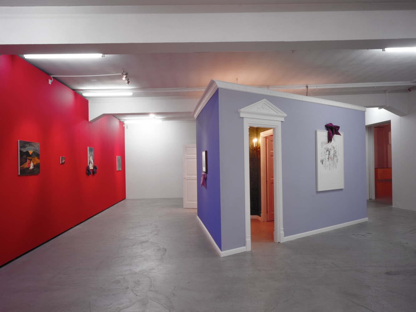 Installation view of Karen Kilimnik paintings and installation exhibition