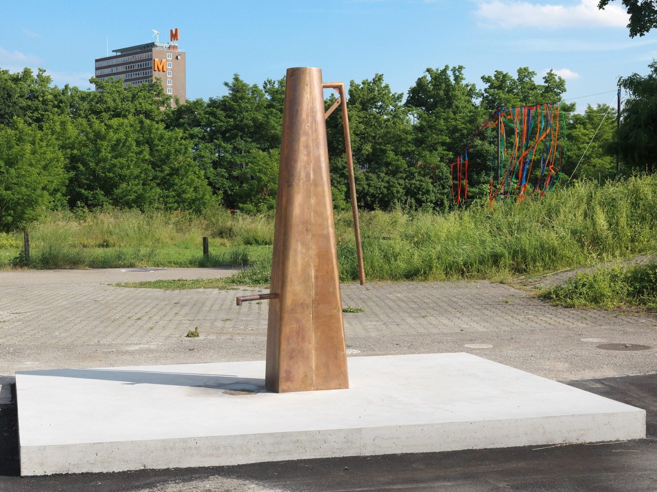 Installation view of sculpture by Valentin Carron