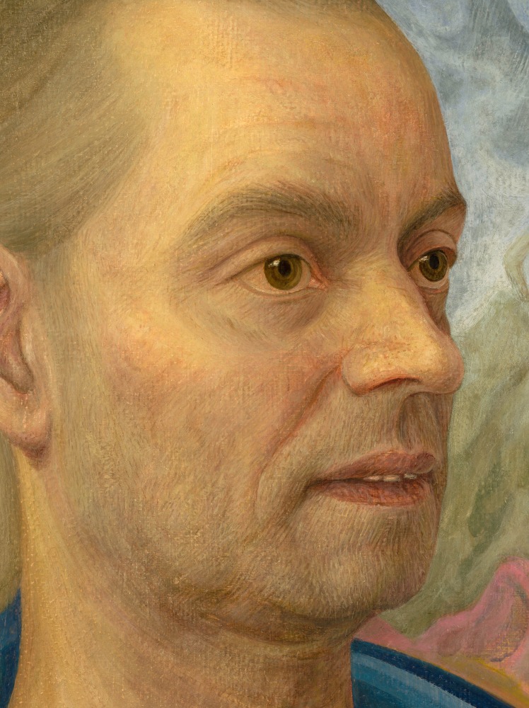 Figurine Peddler

2025

Oil on jute in artist&amp;rsquo;s frame

Image 53 x 42.5 x 2 cm / 20 7/8 x 16 3/4 x 7/8 in

Frame 72 x 61.5 x 4.5 cm / 28 3/8 x 24 1/4 x 1 3/4 in

&amp;copy; Steven Shearer