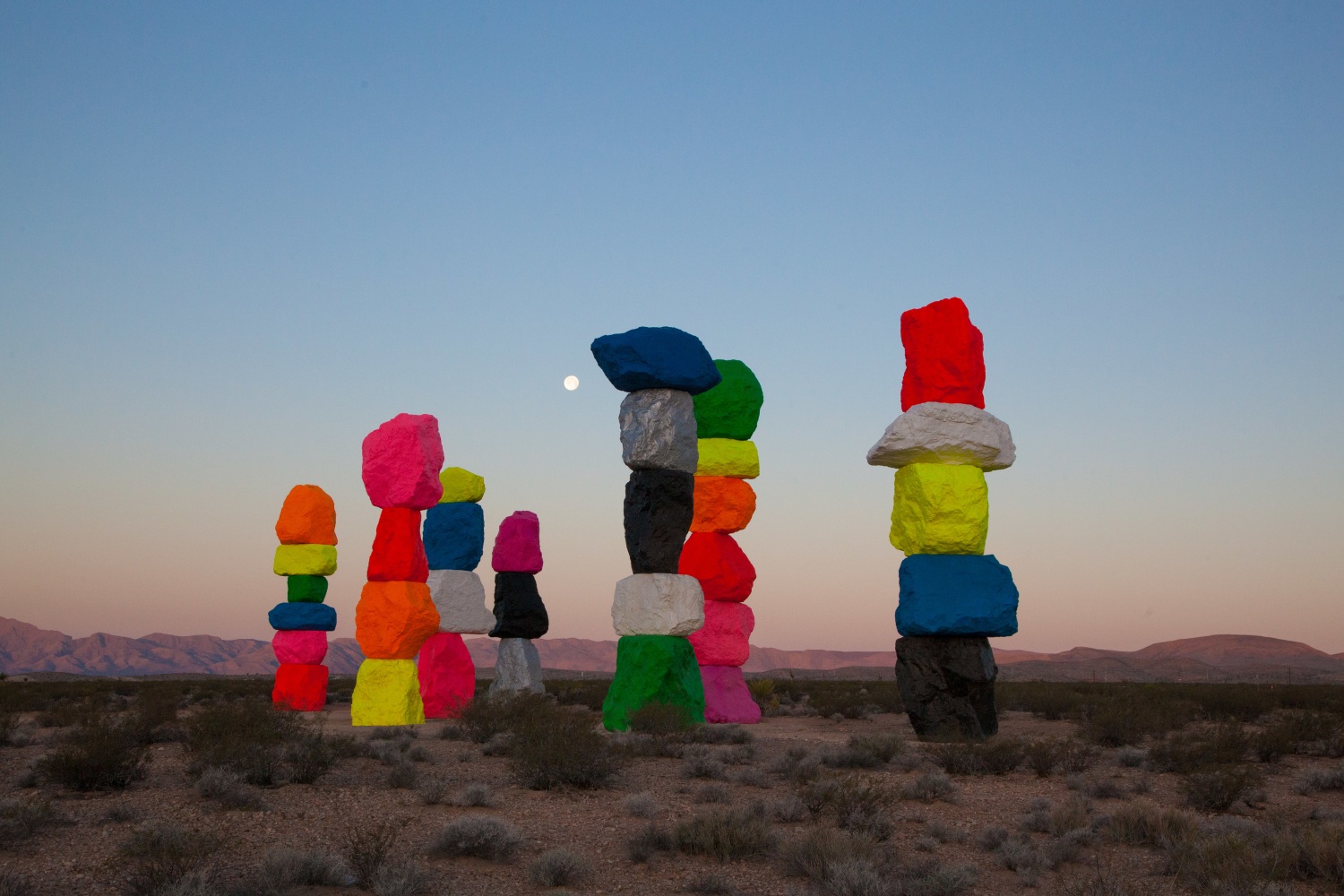 Installation view of sculptures by Ugo Rondinone