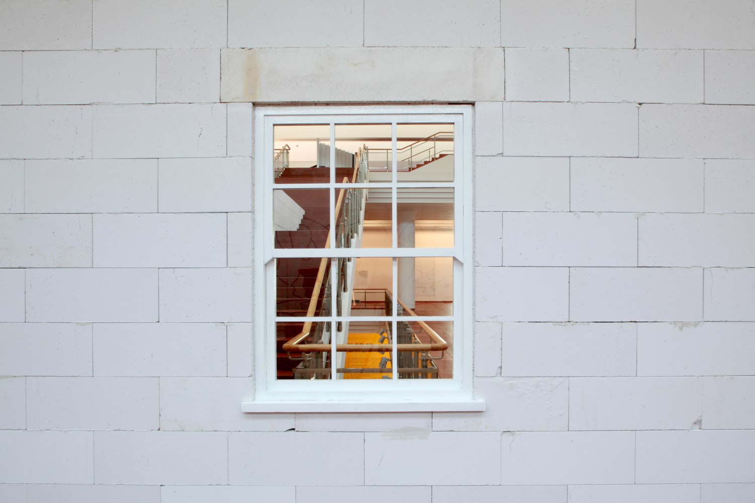 Installation view of sculpture by Oscar Tuazon