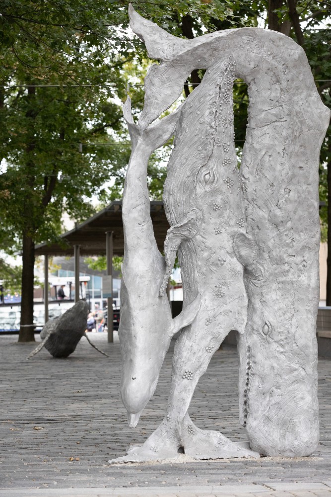 Installation view, Jean-Marie Appriou, Whale Song, Central Wharf, Boston, 2024