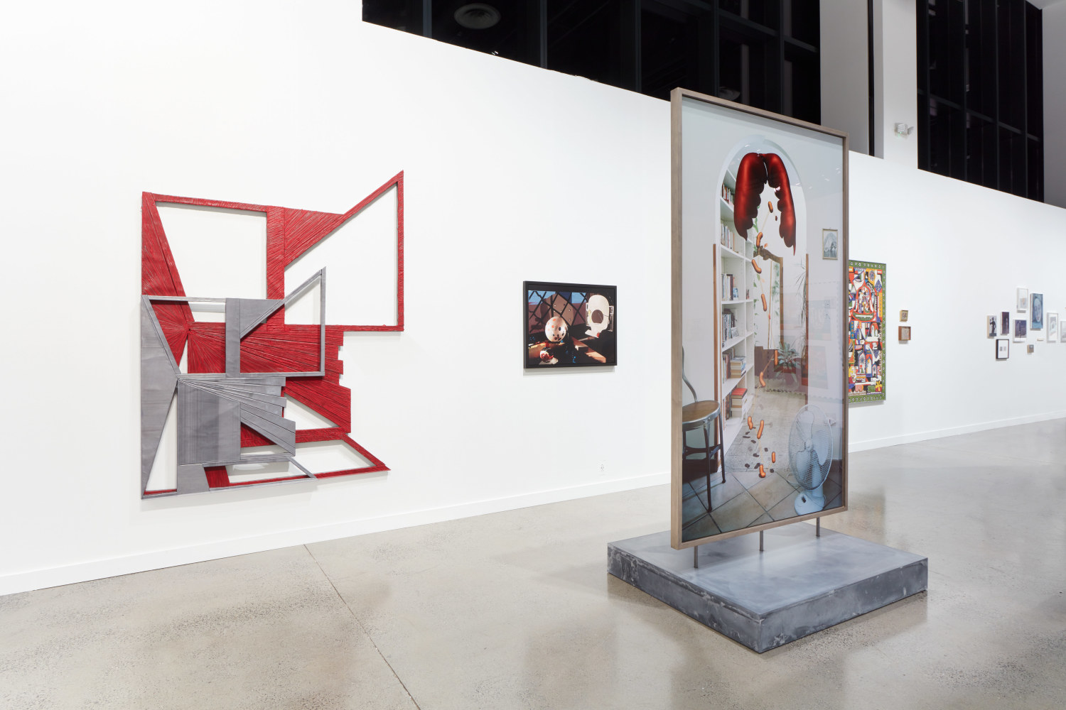 installation view of works by Lucas Blalock and Wyatt Kahn