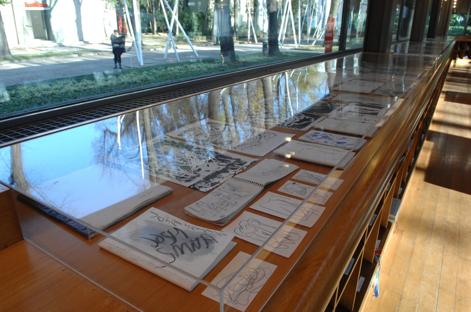 Installation view of paintings by Josh Smith