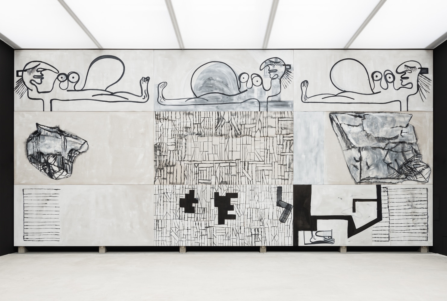 Installation view of painting by Tobias Pils