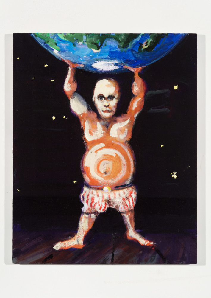painting of Atlas holding a globe by Verne Dawson