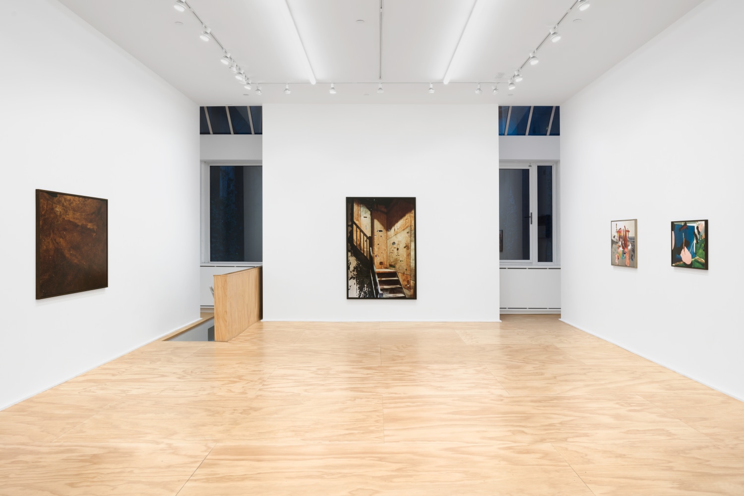Installation view of Lucas Blalock photography and sculpture exhibition