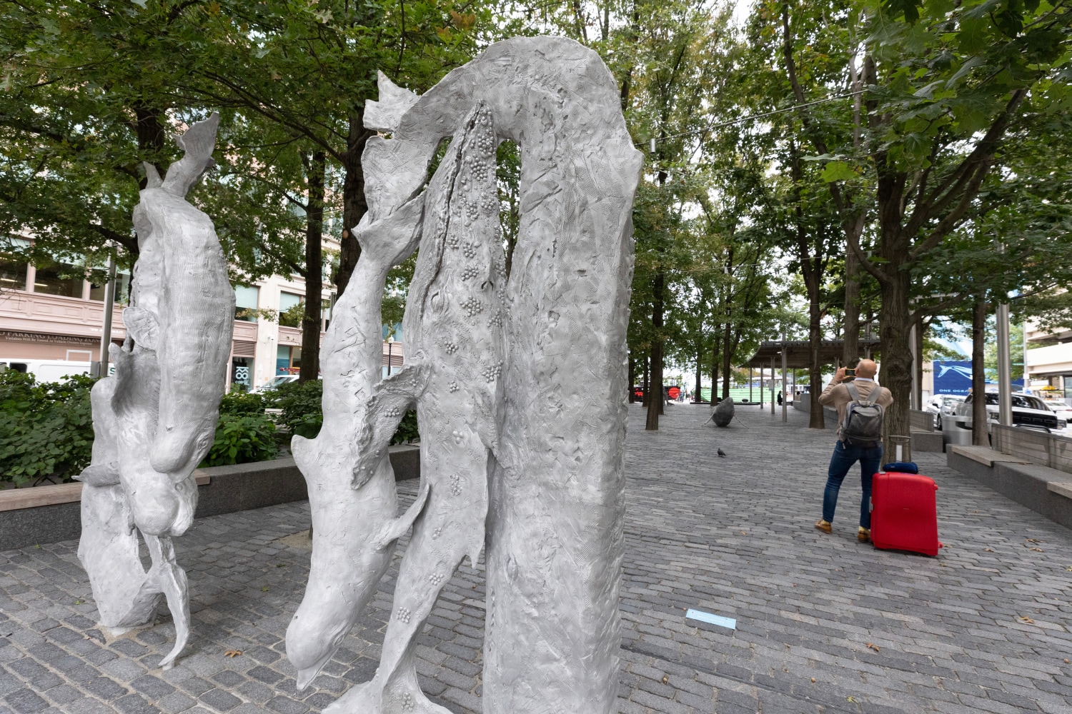 Installation view, Jean-Marie Appriou, Whale Song, Central Wharf, Boston, 2024