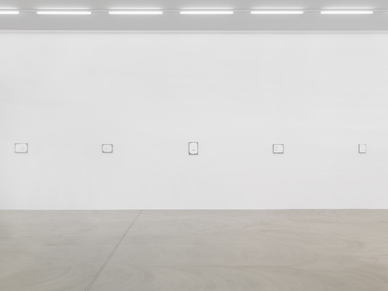 Installation view of paintings by Ugo Rondinone