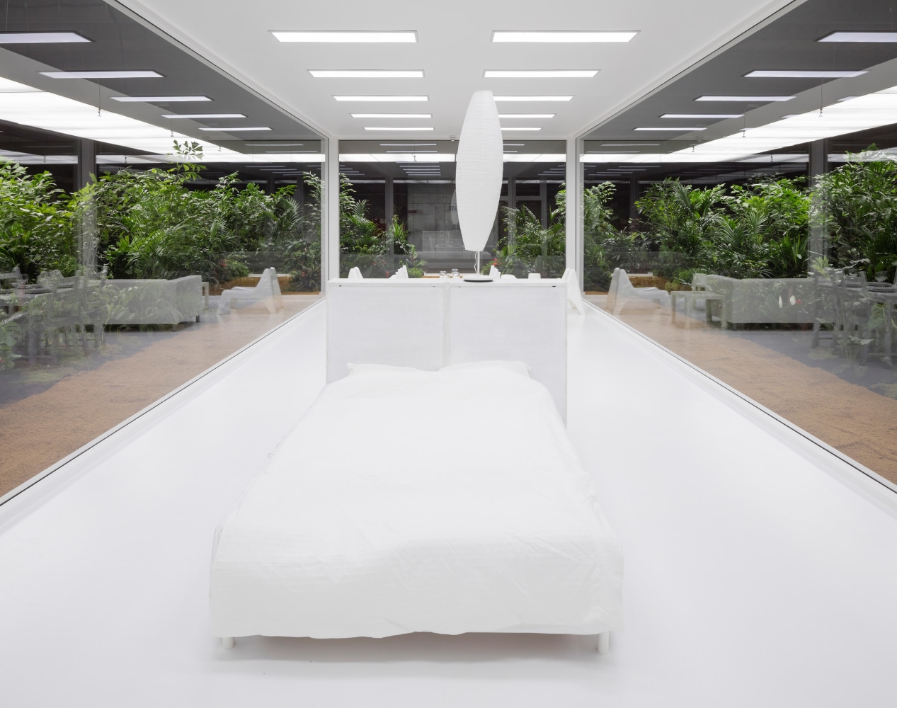 Installation view of living art installation by Doug Aitken