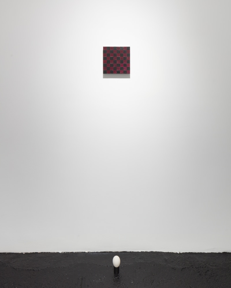 Installation view of sculptures and wall works by Sarah Ortmeyer