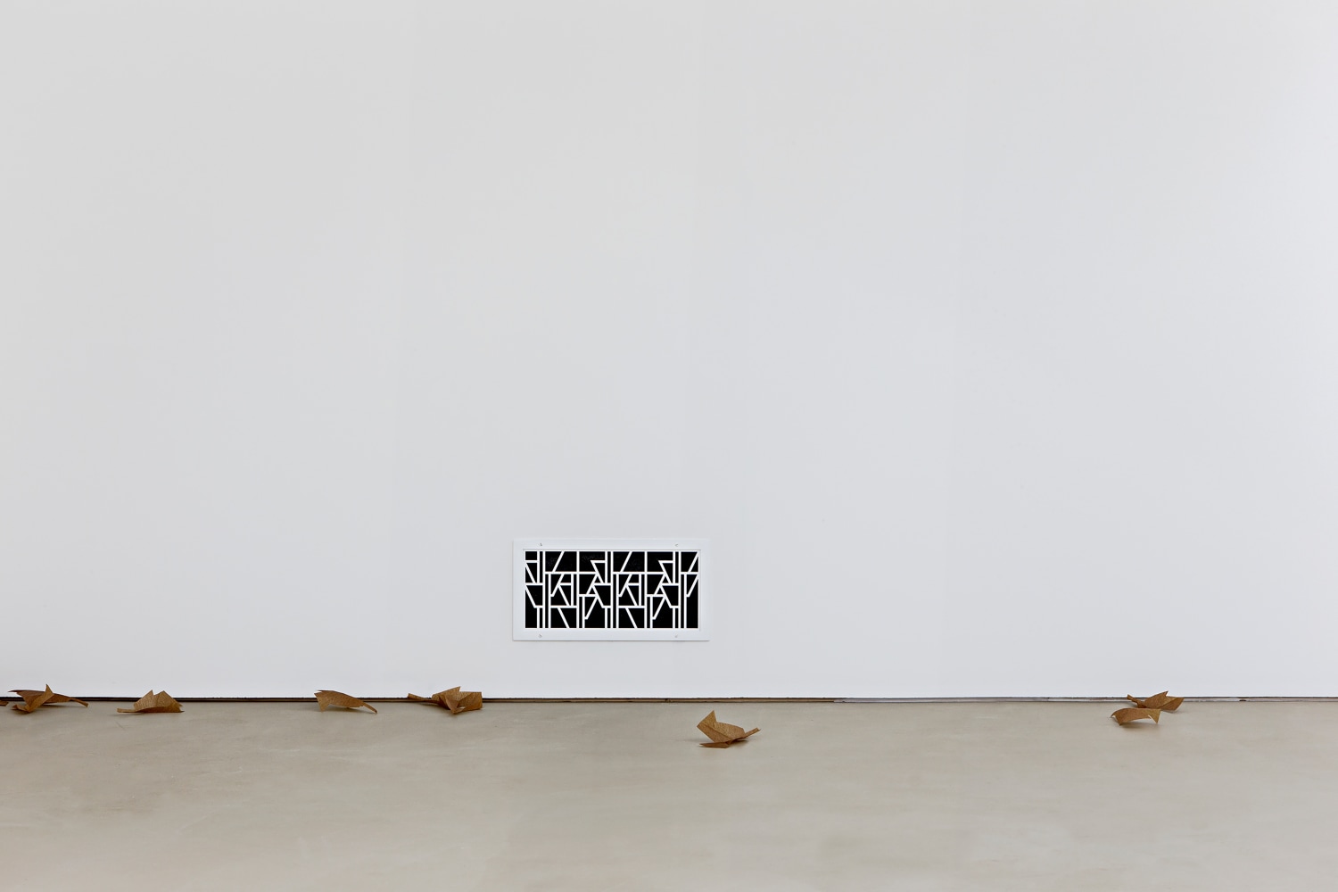 Installation view of sculptures by Martin Boyce