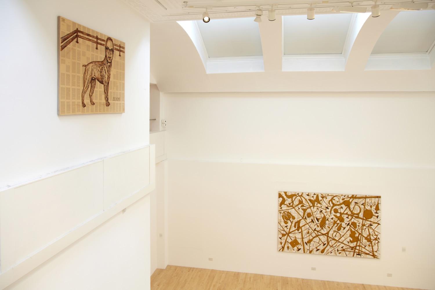 Installation view of works by Tim Rollins and K.O.S.