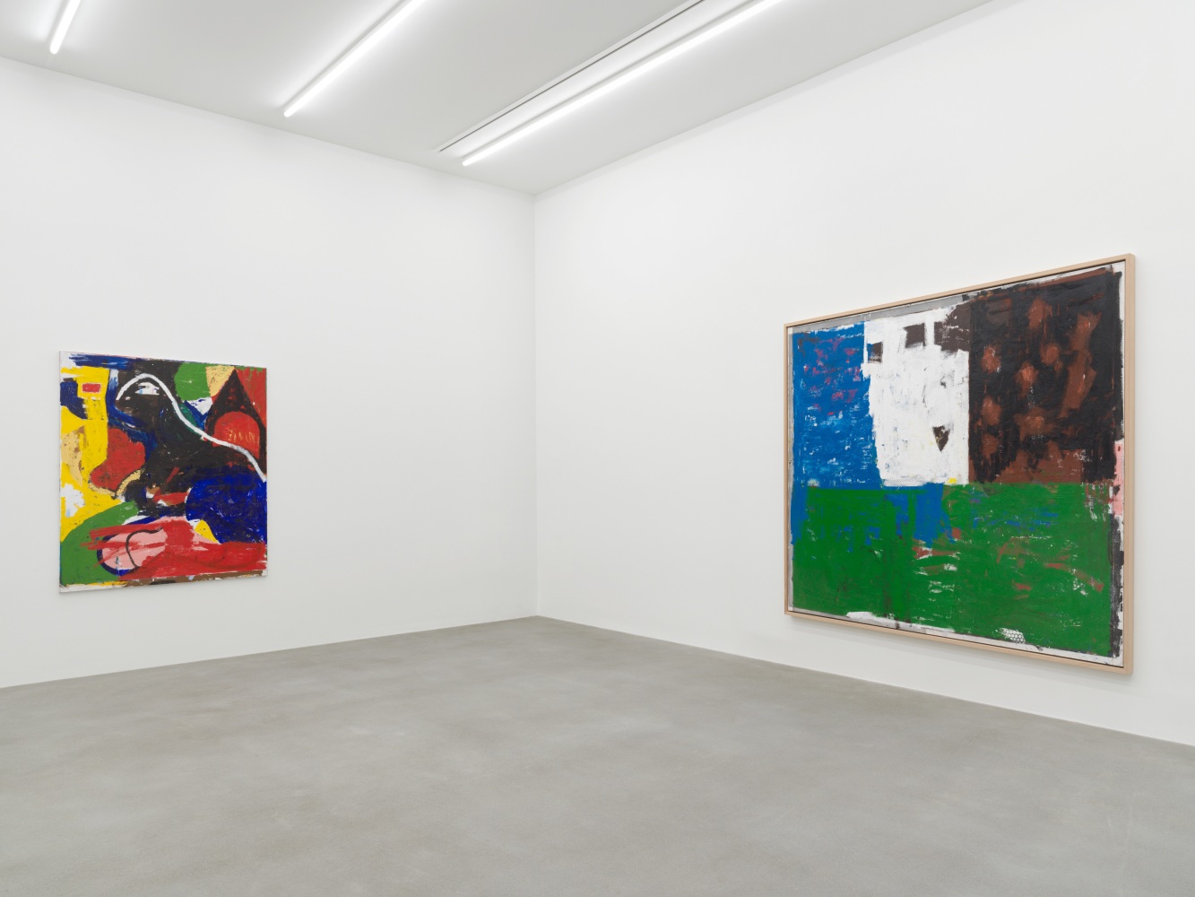 Installation view of Joe Bradley painting and drawing exhibition