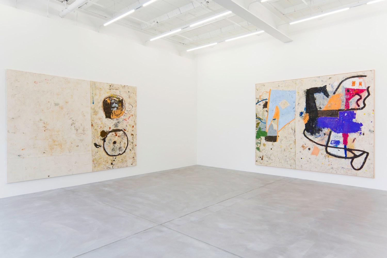 Installation view of Joe Bradley painting exhibition