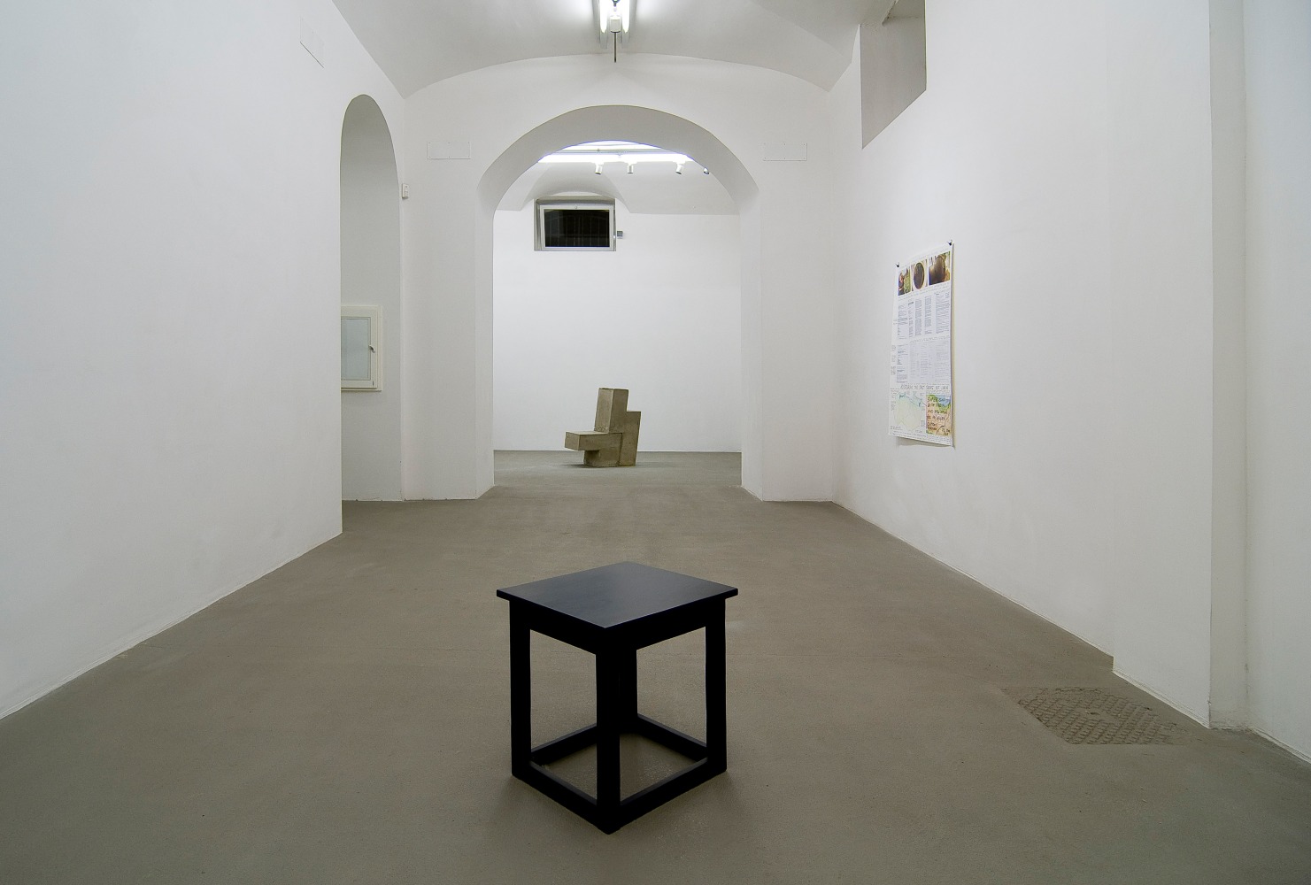 Installation view of works by Oscar Tuazon