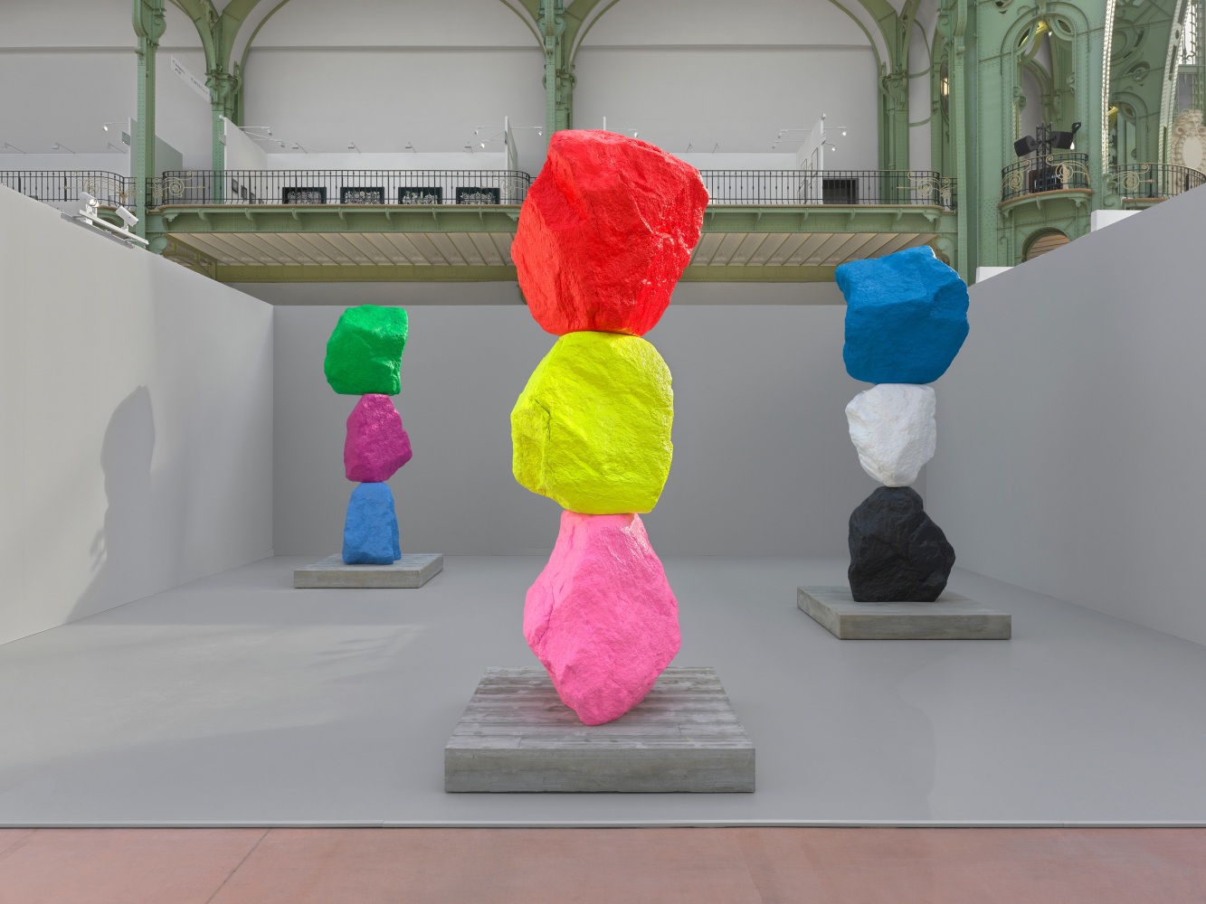 Installation view, Ugo Rondinone, mountains, Galerie Eva Presenhuber, Art Basel Paris, Grand Palais, Paris, 2025