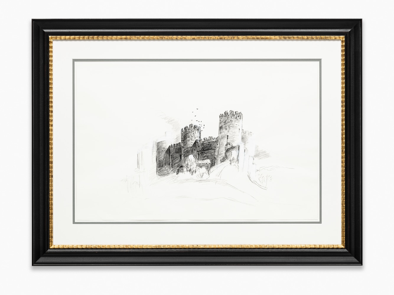 drawing of a castle by Karen Kilimnik