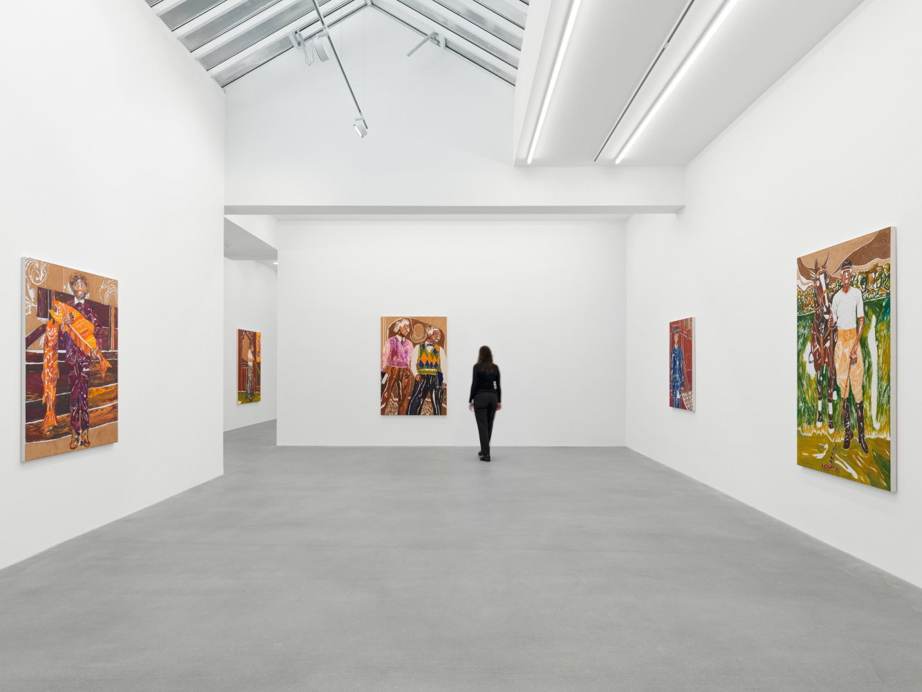Installation view of paintings by Chase Hall