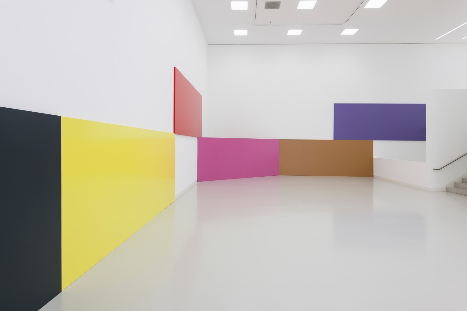 Installation view of wall works by Gerwald Rockenschaub