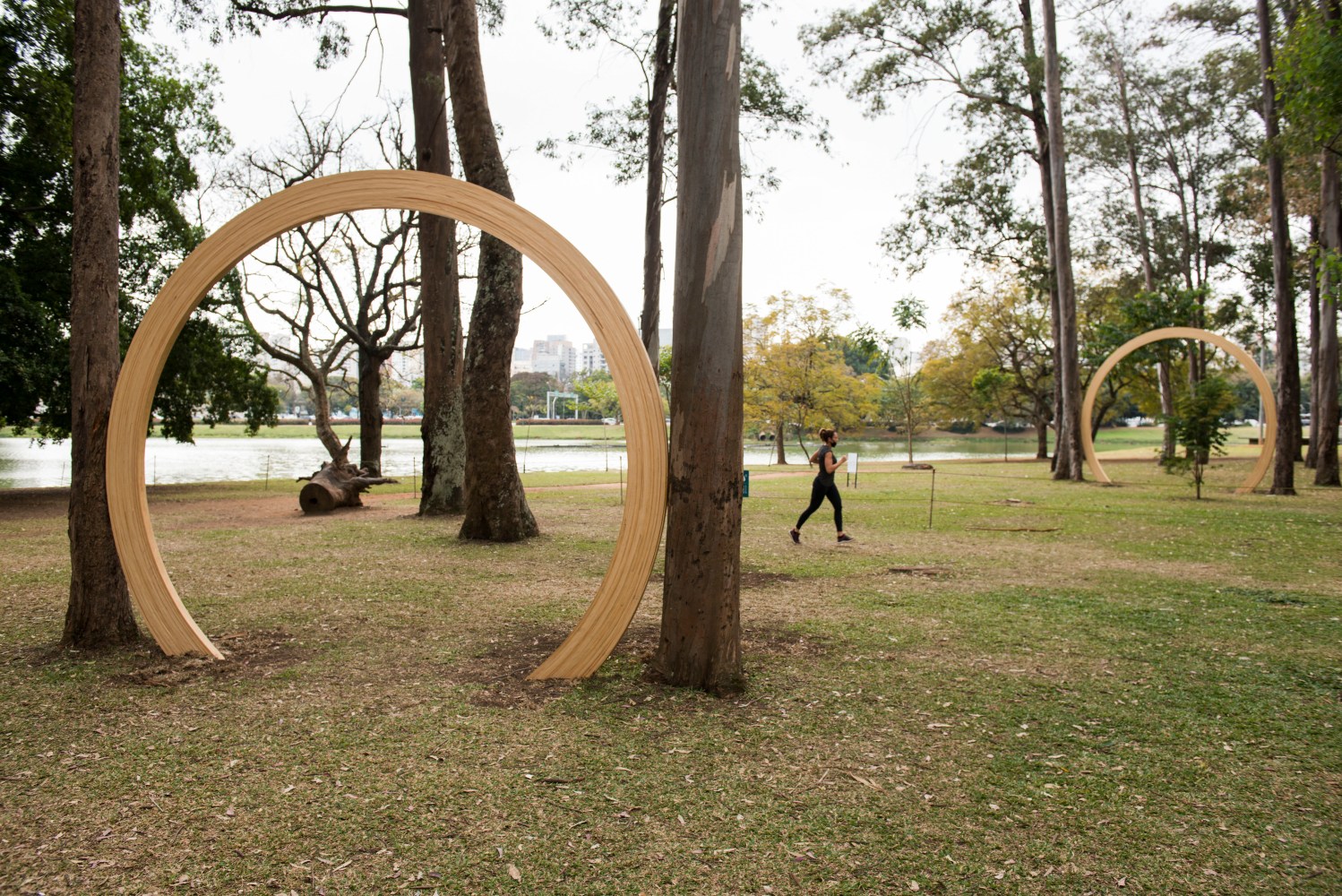 Installation view of sculpture by Oscar Tuazon