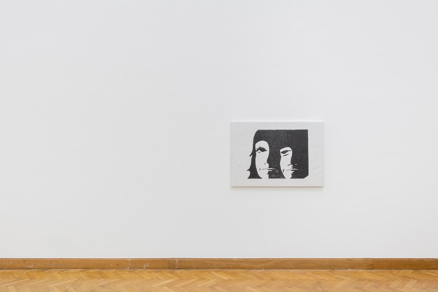 Installation view of a painting by Joe Bradley