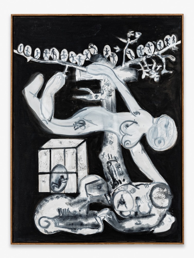 TRIPTYCH NR 1 2020 Mixed media on canvas; 3 parts Framed, each 203.5 x 153 x 6 cm / 80 1/8 x 60 1/4 x 2 3/8 in detail 1