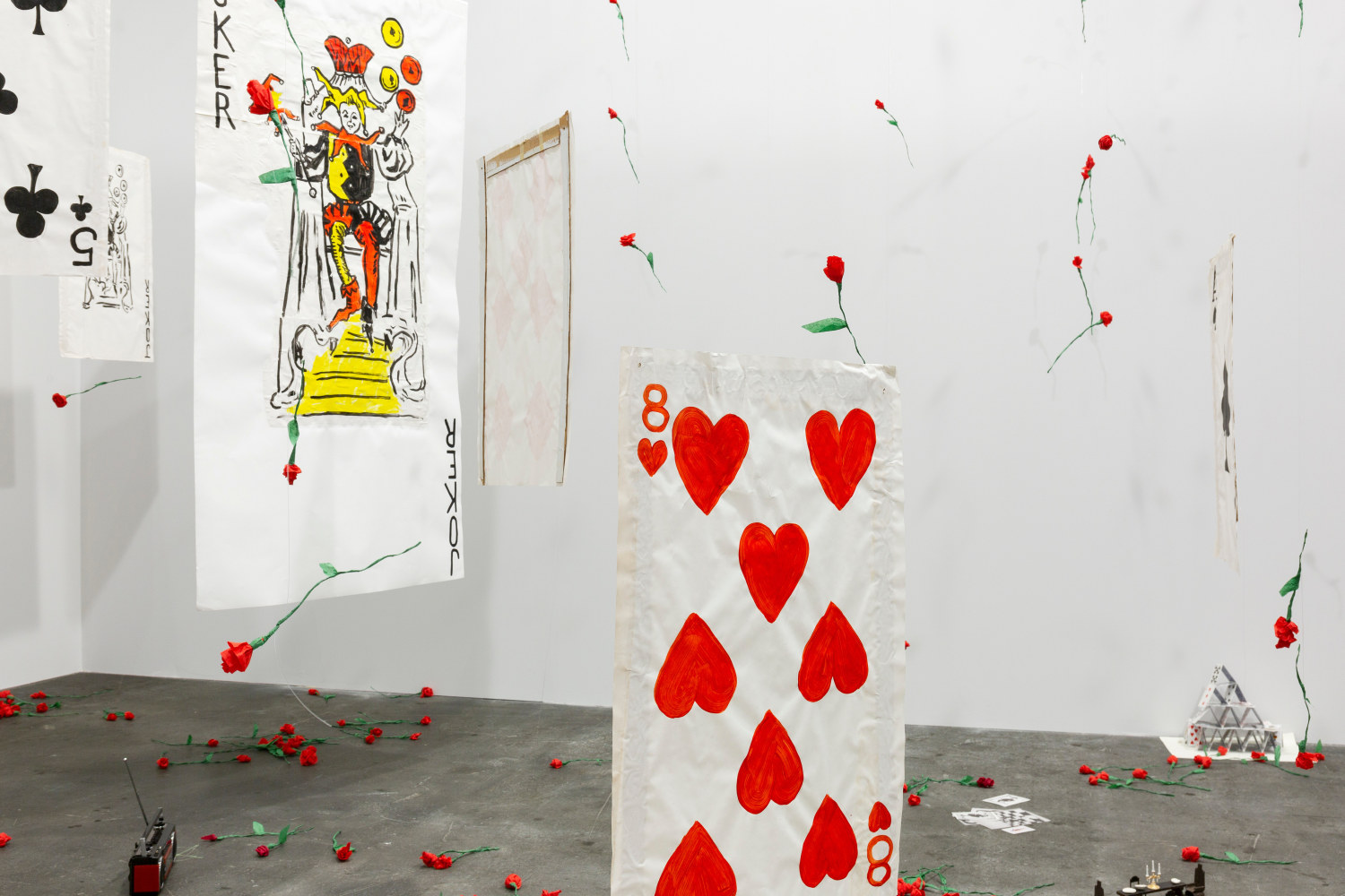 Installation view, Karen Kilimnik, The Joker Episode of The Avengers, Art Basel Unlimited, Basel, 2024