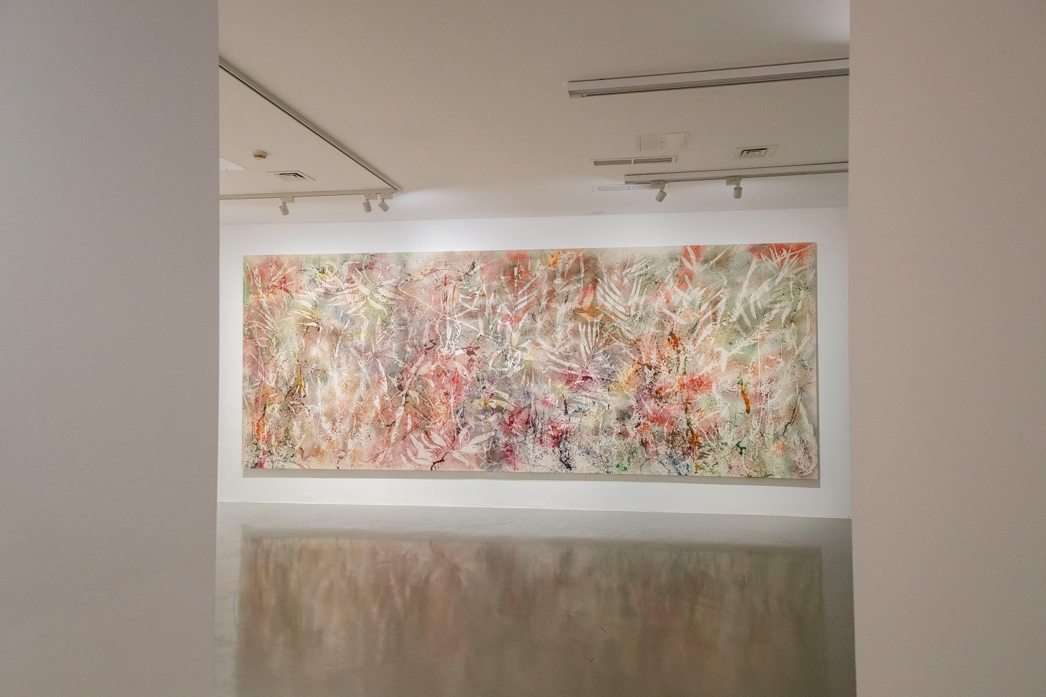 Installation view of painting by Sam Falls