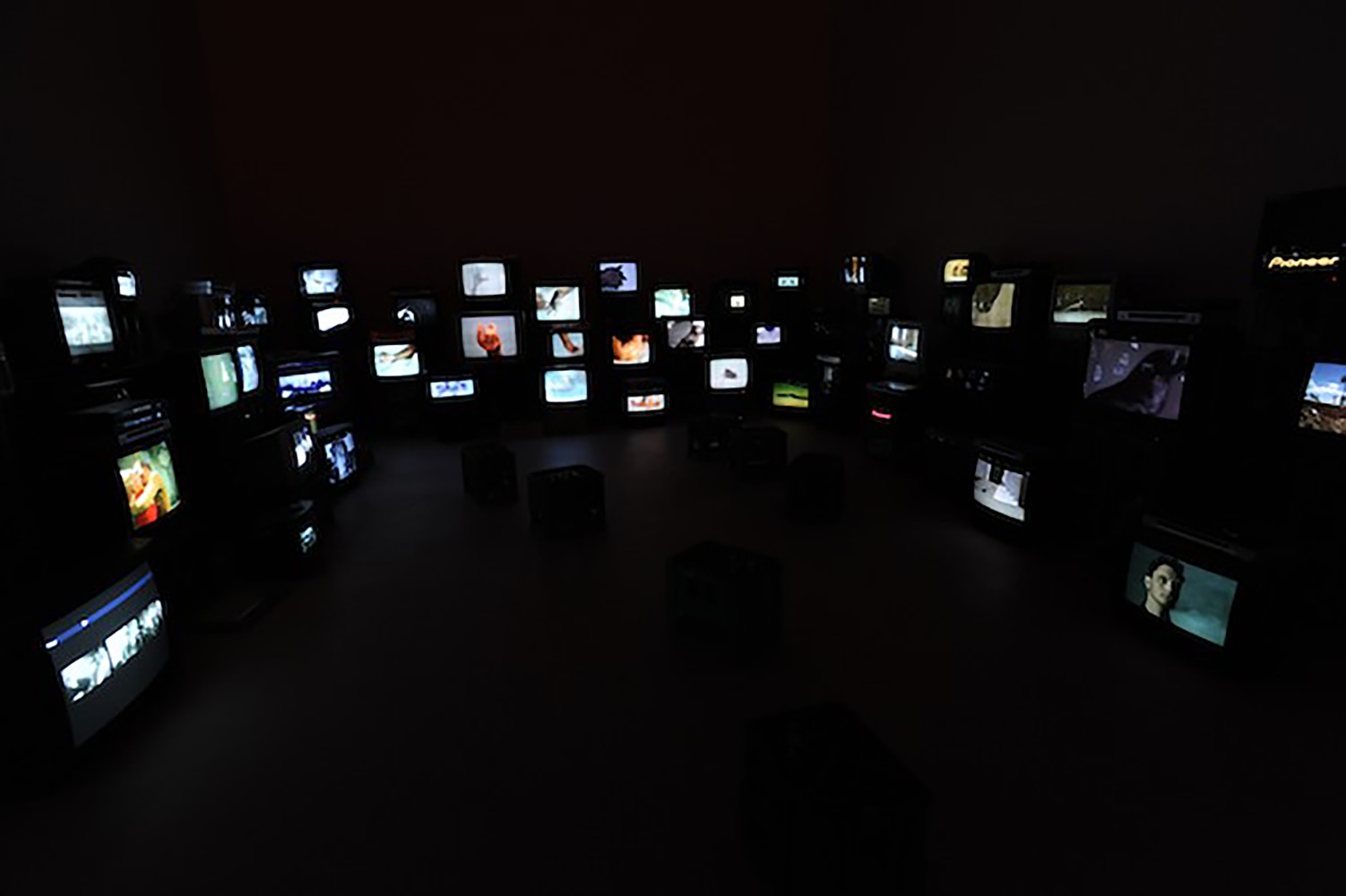 Installation view of video work by Douglas Gordon