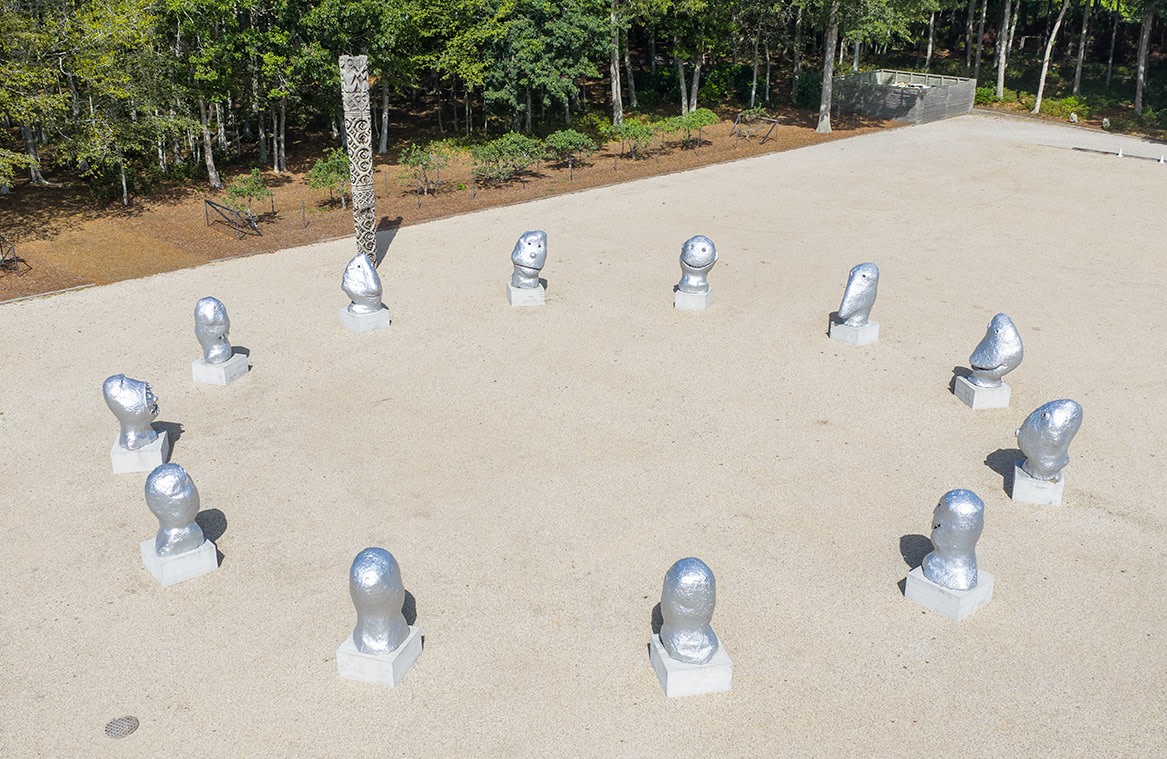 Installation view, Ugo Rondinone, sunrise. east, The Watermill Center, Hamptons, 2025