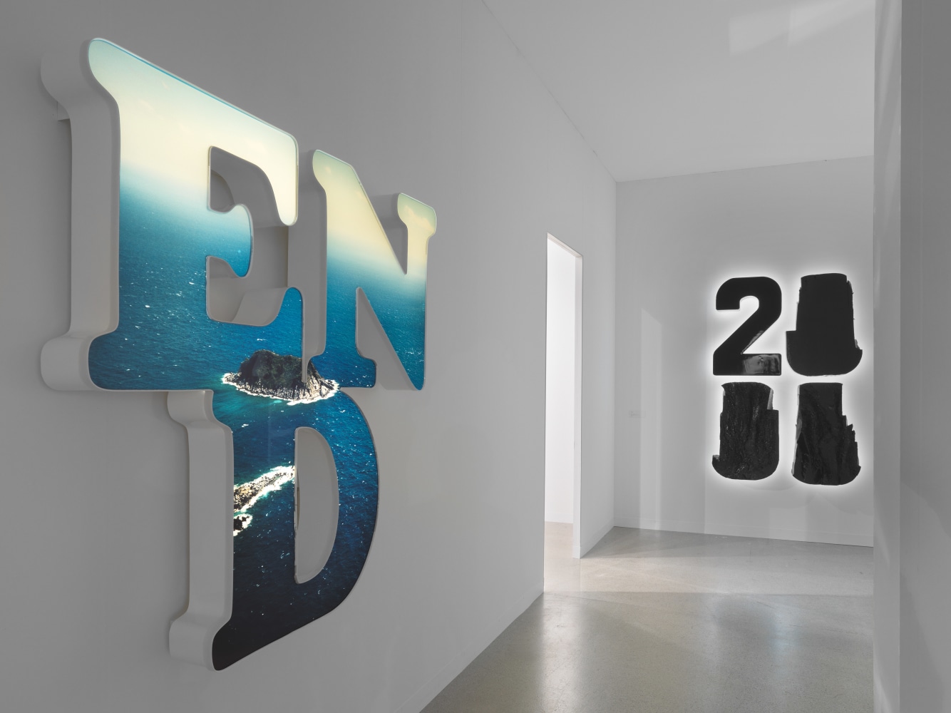 Installation view of Works by Doug Aitken