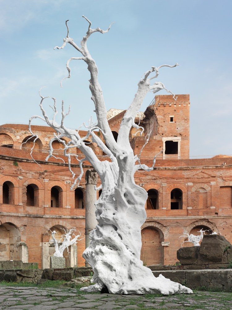 Installation view of sculptures by Ugo Rondinone