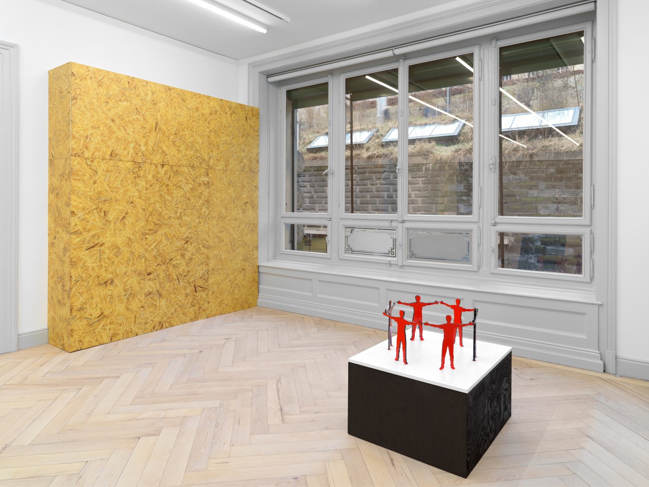 Installation view of Valentin Carron sculpture exhibition