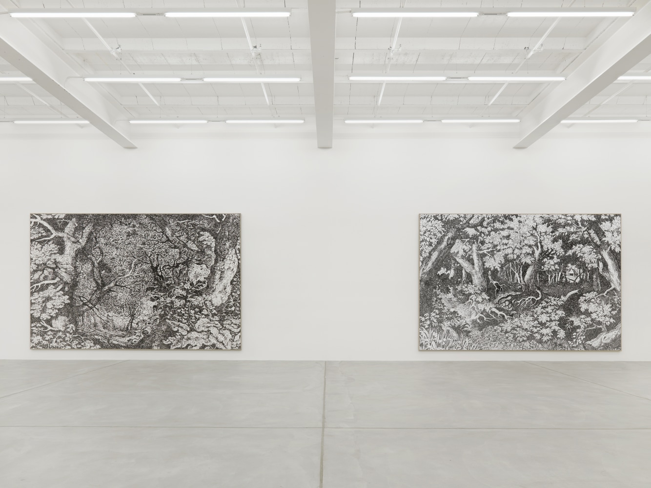 Installation view of Ugo Rondinone sculpture and installation exhibition