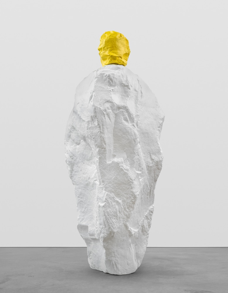 YELLOW WHITE MONK  2020 Painted bronze 295 x 93 x 125 cm / 116 1/8 x 36 5/8 x 49 1/4 inches