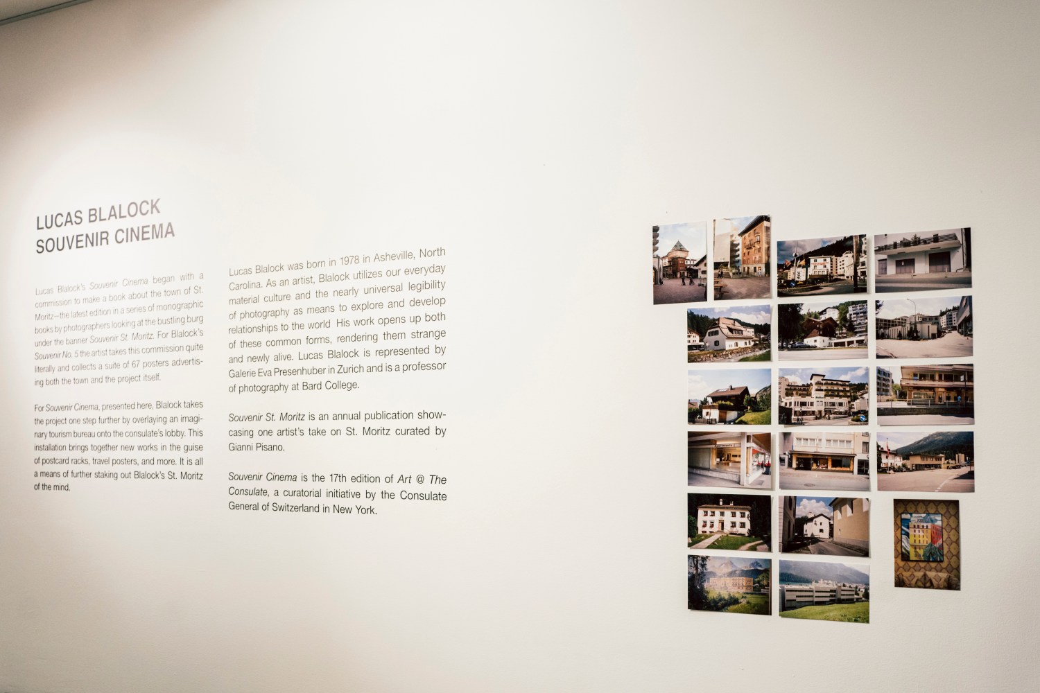 Installation view, Lucas Blalock, Souvenir Cinema, Swiss Consulate, New York, 2025