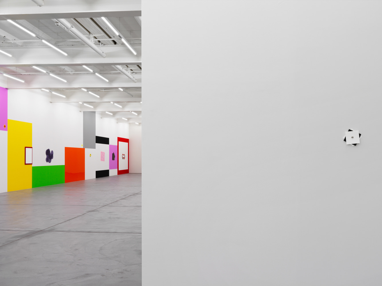 Installation view of Gerwald Rockenschaub wall painting installations and wall works