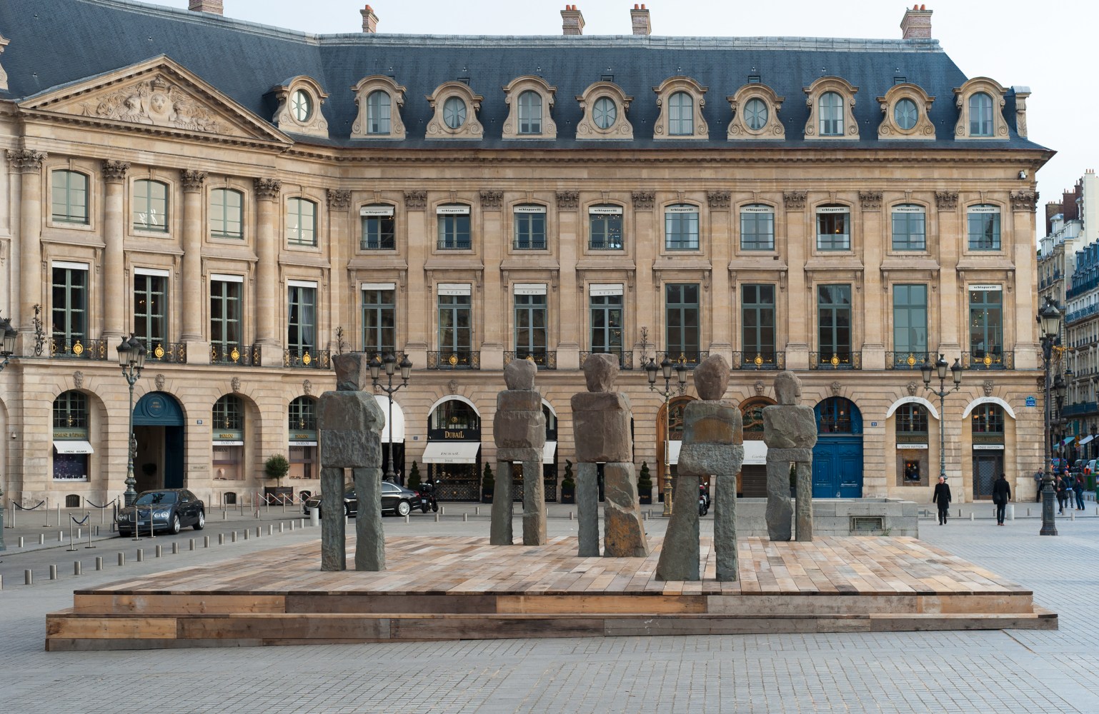 Installation view of sculptures by Ugo Rondinone