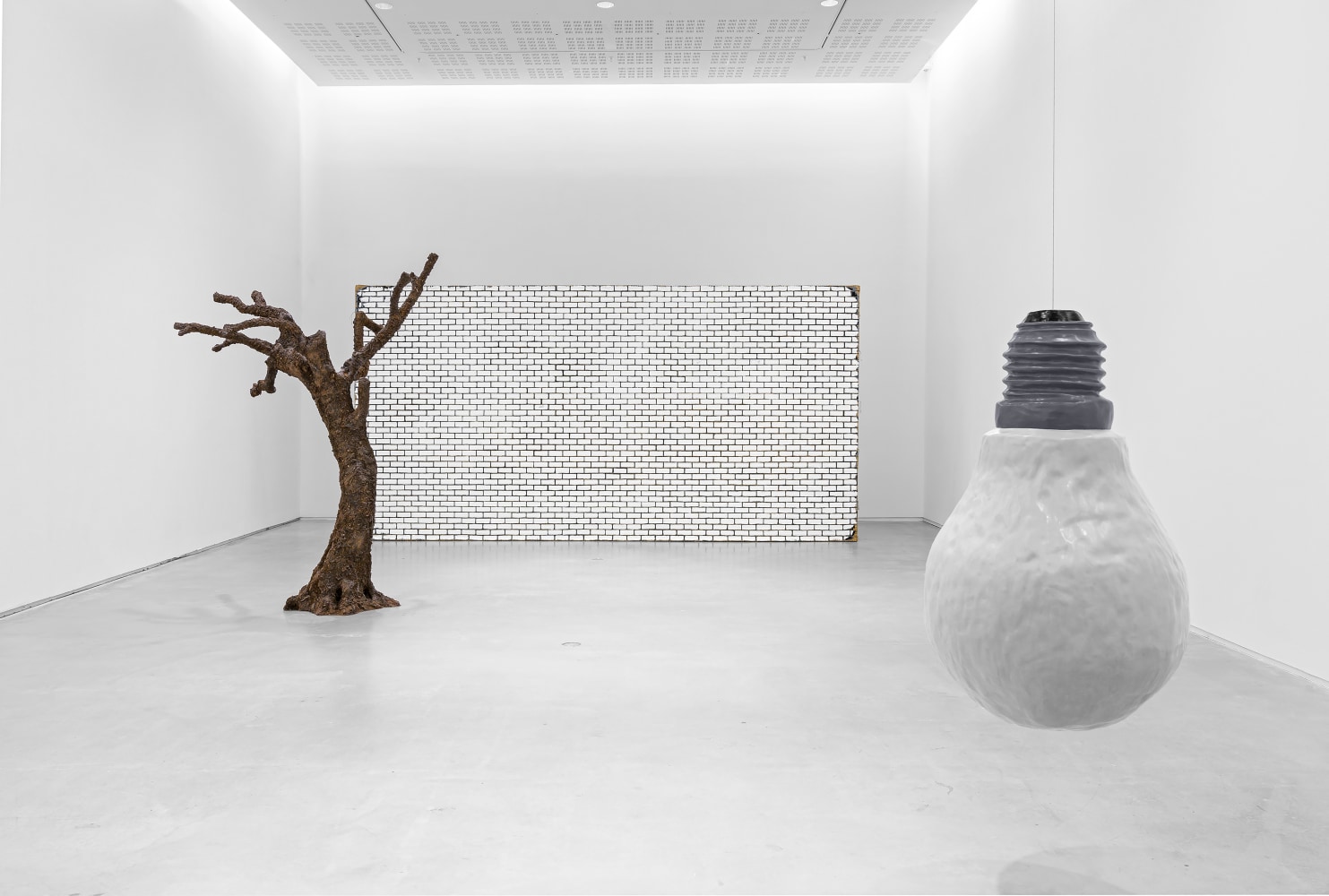 Installation view of sculptures by Ugo Rondinone