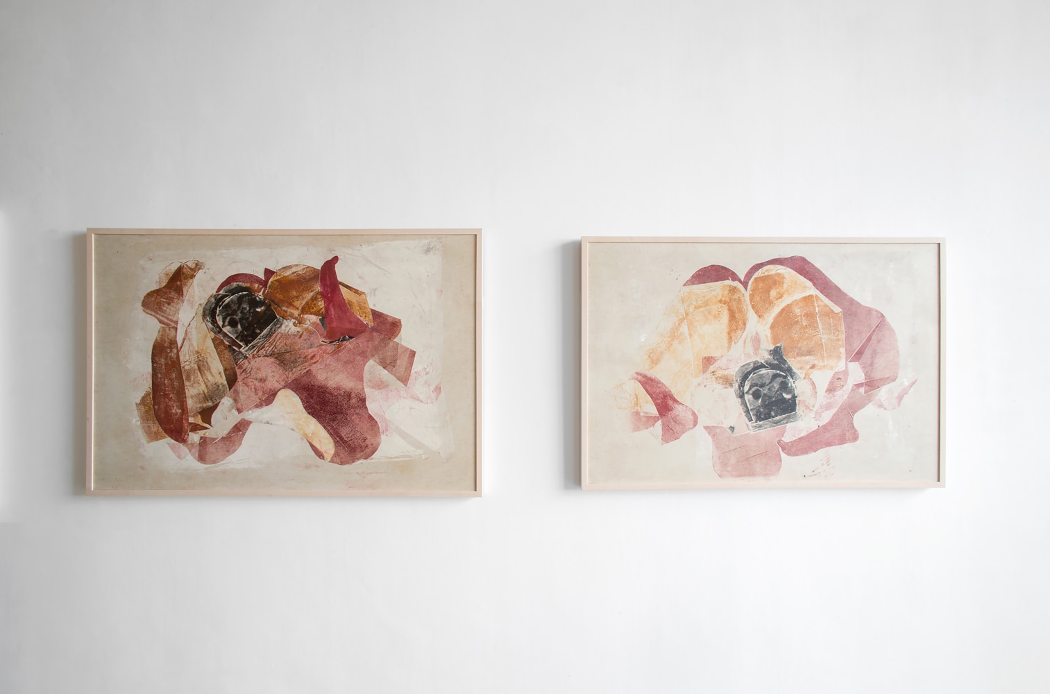 Installation view of paintings by Tschabalala Self