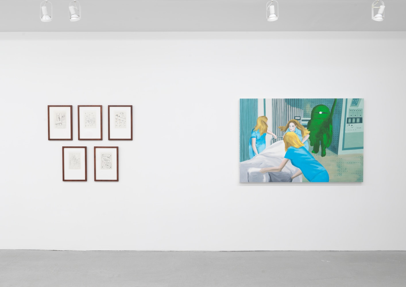 Installation view of group painting, sculpture, photography, and drawing exhibition