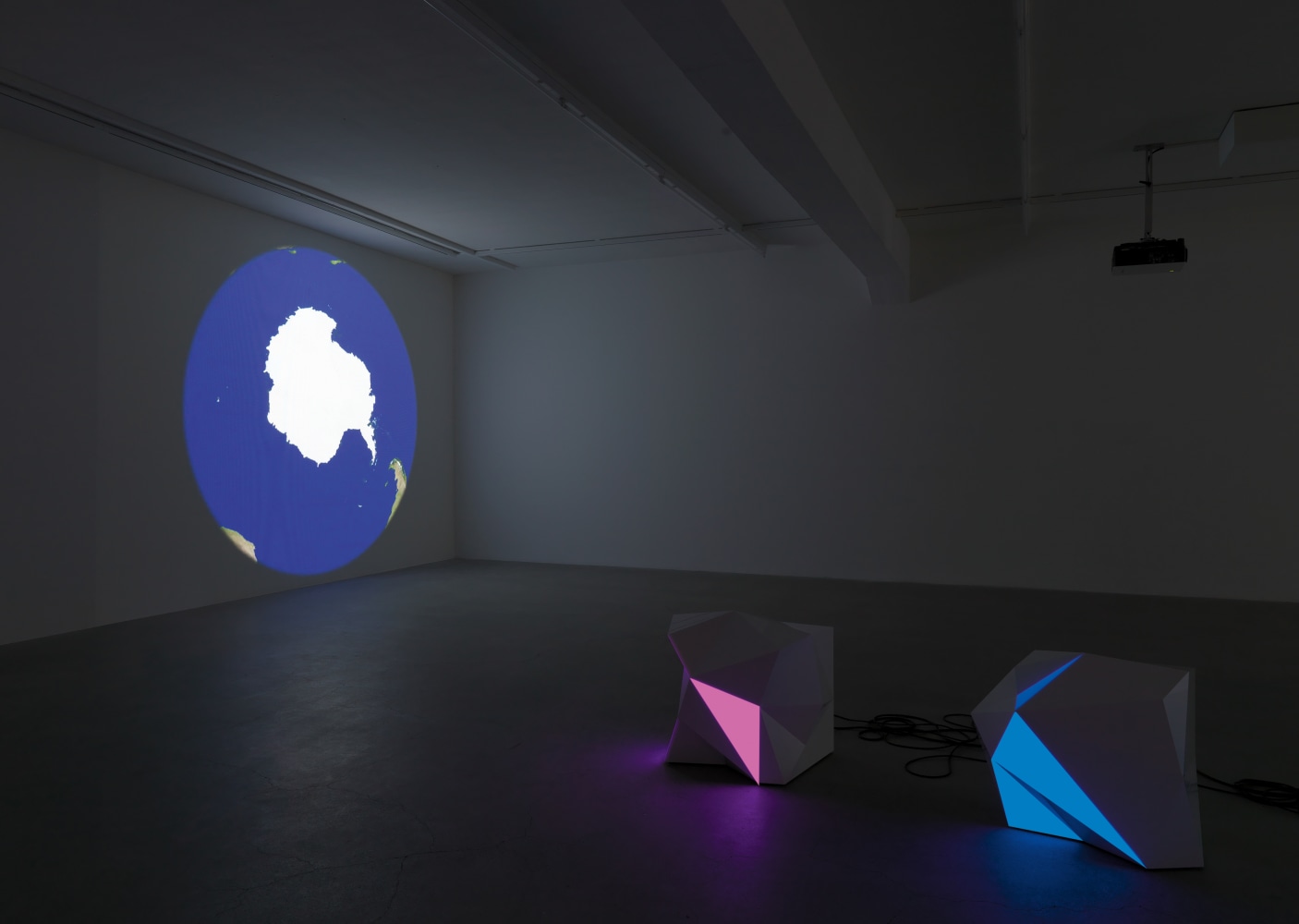 Installation view of Angela Bulloch sculpture and installation exhibition